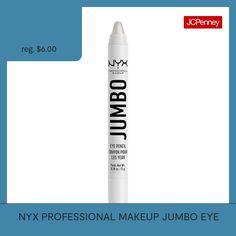 NYX Professional Makeup Jumbo Eye Pencil combines an eyeshadow and eyeliner all-in-one! This longwear liner features a creamy formula in many blendable shades.Benefits:- Sharpenable multi-use eye crayon can be used as an eyeliner, eyeshadow, eyeshadow primer or highlight- Features a creamy formula that glides on smoothly like silk and is easy to blend- Formula lasts all day & does not crease or dry out- Available in an astounding array of shades that work both day and night for any eye look… Eyeshadow And Eyeliner, Jumbo Eye Pencil, Eye Crayon, Eyeliner Eyeshadow, Eyeshadow Primer, Eye Look, Eye Pencil, Nyx Professional Makeup, Professional Makeup