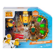 the action figure set includes two minion figures