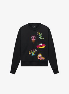 LUXURY SWEATSHIRT – DOMREBEL Luxury Sweatshirt, Sweatshirt Fits, Brand Icon, Cartoon Monsters, Montreal Canada, Printed Artwork, Knit Crewneck, Fashion Studio, Cotton Fleece