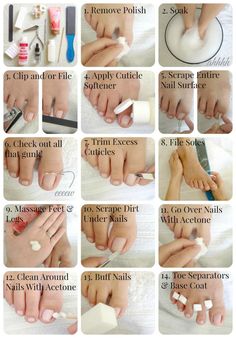 DIY Basic Pedicure Too often we forget about our feet. Basic Pedicure, Pedicure Tutorial, Pedicure Station, Diy Pedicure, Makeup Tip, Nail Designs Tutorial, Pedicure At Home, Pedicure Manicure, Pedicures