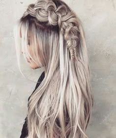 Blonde Dreadlocks, Fishtail Braid Hairstyles, Ash Blonde Hair Colour, Frontal Hairstyles, Ash Blonde Hair, Easy Braids, Long Blonde, Braids For Long Hair, Long Blonde Hair