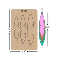 a wooden cutout with three fish on it and the measurements for each piece in front