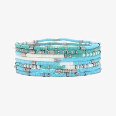 Get ready to make waves with our Seafoam Dream Stretch Bracelet Set of 8! Inspired by the chill vibes of the ocean, these bracelets mix dreamy light blues and teals that totally capture that beachy feel. Whether you're hitting the beach or just vibing around town, these bracelets will have you looking effortlessly stylish. Dive in and shine on!  Easy On and Off One size fits most, easy to slip on and off. Pura Vida Necklace, Fish Jewelry, Friendship Bracelets With Beads, Pura Vida Bracelets, Chill Vibes, Make Waves, Denim Gift, Anklet Bracelet, Beaded Stretch Bracelet