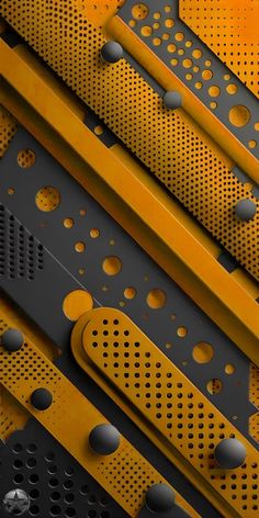 yellow and black metal background with holes