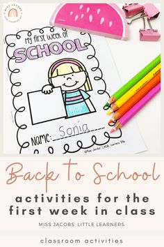 back to school activities for the first week in class with pencils and erasers