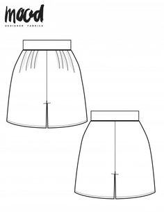 the front and back view of a women's shorts sewing pattern