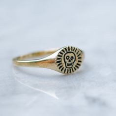 HAPPY SKULL | BRASS Adjustable Brass Signet Ring For Promise, Minimalist Engraved Brass Rings, Adjustable Symbolic Signet Ring Tarnish Resistant, Knife Ring, Happy Skull, Middle Finger Ring, Mens Rings Fashion, Mens Ring Sizes, Wax Carving