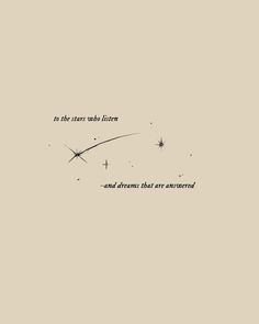 an image of the sky with stars and a quote written in black ink on it