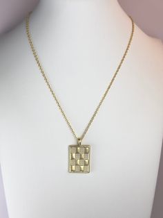 ONLY 1 LEFT! The stunning 19" Checkered Gold Necklace is a must-have for any jewelry collection! Its gold filled pendant is both tarnish and wear resistant, ensuring you'll receive endless compliments. Mauve Jewelry, Gold Choker, Gold Studs, Bag Straps, Silver Gold, Gold Filled, Jewelry Collection, Gold Necklace, Cuff