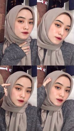 Make Up Sekolah, Selfie Ideas Hijab, Model Alis, Indonesian Makeup, Makeup Wisuda, Hijab Selfie, Selfie Hijab, Simple Hijab Tutorial