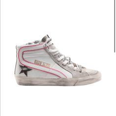 Ice Camo Golden Gooses Pink And White -Great Condition / Trendy White High-top Sneakers With Flat Heel, White High-top Sneakers With Flat Heel, Shoes Golden Goose, Goose Sneakers, Goose Shoes, Golden Goose Sneakers, Golden Goose Shoes, Golden Goose, Pink And White