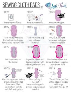 the instructions for sewing clothes and how to sew them in different styles or sizes