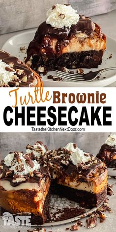 Pecan Turtle Brownie Cheesecake Recipe Brownie Turtle Cheesecake, Carmel Turtle Brownie Cheesecake, Turtle Cheesecake Brownies, Brownie Crust Cheesecake, Turtle Lasagna Dessert, Turtle Brownie Cheesecake, Reese Pie, October Desserts