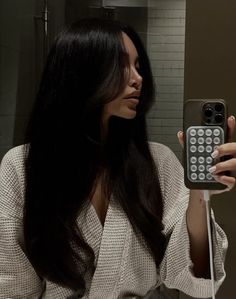 Long Black Shiny Hair, Thick Black Hair Aesthetic, Long Black Hair Haircut, Healthy Dark Brown Hair, Dark Hair Inspo Brunettes, Long Thick Brown Hair, Really Dark Brown Hair, Dark Brown Hair Aesthetic, Long Black Hair Aesthetic