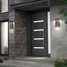 the front door of a modern house