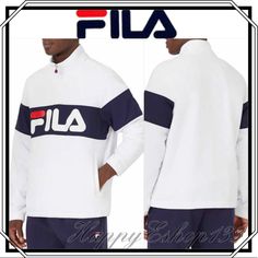 Fila Men’s Fleece Half Zip Pullover, White/Peacoat/Red Printed Logo Across Front Chest Adjustable Bungee Stopper On Each Side Fila Zipper Pull Front Welt Pockets Contrast Nylon Inserts Body: 100% Polyester Inserts: 100% Nylon Fast Shipping! Bundle To Save!! White Half-zip Sweatshirt With Ribbed Cuffs, White Fleece Half-zip Top, White Half-zip Outerwear With Ribbed Cuffs, Casual White Half-zip Sweatshirt, White Half-zip Top For Streetwear, White Cotton Half-zip Outerwear, White Sporty Half-zip Sweatshirt, White Half-zip Sporty Sweatshirt, White Half-zip Cotton Top