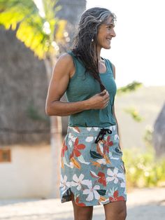 You asked, we listened! Our new Sport Skirt is the first non-wrap skirt in our line built for active adventures and giving our customers a new length option.Length | The length is just a tad shorter than our most popular Length two skirt, and you can wear it high or low on your waist, depending on where you'd like your skirt to fall. We added a sporty tie, velcro fly closure, and elastic waist panels to make it easy to slip on and give you extra room for a few vacation pounds.Pockets | The Sport Bike Skirt, Sport Skirt, Vintage Aloha, Golf Skirts, Sports Skirts, Tennis Skirt, Clothes Outfits, Wrap Skirt, Make It Easy