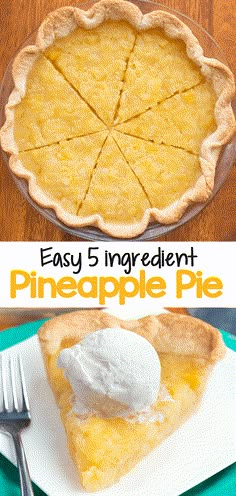 this easy 5 ingredient pineapple pie is the perfect summer dessert