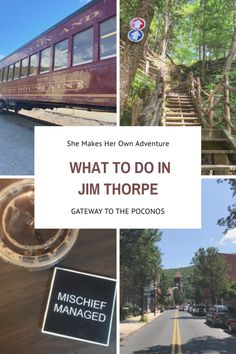 a collage of photos with the words what to do in jm thore gateway to the poconos