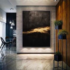 a painting hanging on the wall in a living room