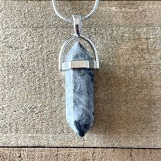 Gray Crystal Pendant On 16" Silver Snake Chain. Lobster Claw Clasp. Stone Approx 1 3/8”. Necklace Length 16” I Ship Daily! Packaged In Jewelry Box For Safe Shipping And Easy Gifting. Thank You For Supporting My Small Business! I Appreciate Each And Every Customer & Order. Metaphysical Esoteric Occult Healing Crystal Hippie Boho Bohemian Witchy Goddess Energy Silver Agate Crystal Necklace With Natural Stones, Healing Large Stone Silver Crystal Necklace, Silver Crystal Necklace For Healing With Large Stone, Silver Crystal Necklace With Large Stone For Healing, Nickel Free Silver Agate Necklaces, Nickel Free Silver Agate Necklace, Nickel-free Silver Agate Necklaces, Nickel-free Silver Agate Necklace, Gray Sterling Silver Necklace Gift