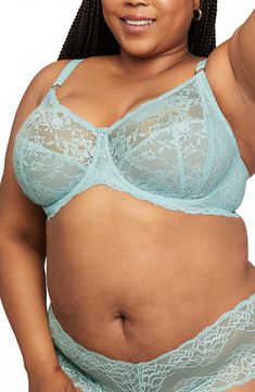 This wireless lace bra is fashioned with soft stretch-mesh cups that provide added support while enhancing cleavage. 85% nylon, 15% spandex with 76% nylon, 9% polyester, 15% spandex Hand wash, line dry Imported Women's Clothing Full Coverage Lace Nursing Bra With Delicate Lace, Full Cup Lace Bra With Stretch, Stretch Lace Full Cup Bra, Seamless Full Coverage Lace Bra, Full Coverage Lace Bra With Lace Closure, Lace Underwire Bra With Stretch, Full Coverage Stretch Bra With Lace Closure, Lace Nursing Bra With Medium Bust Support, Full Coverage Lace Nursing Bra With Lace Closure