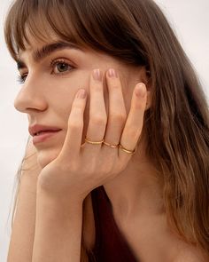 This beaded engravable stackable ring awaits your customization, perfect for telling your unique story in contemporary style with personalized details special to you. A flat bar on the top lends a classic yet stylish look to this subversive-basic design, making this slim stacking band endlessly versatile.

Band Width: 2mm
Band Thickness: 2mm
Material: 18k Gold Plated Titanium Miao Silver, Stackable Ring Sets, Stacker Rings, Cotton Gloves, Stacking Bands, Jewelry Lookbook, Stackable Ring, Modern Lifestyle, Beaded Rings