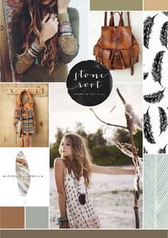 a collage of photos with feathers and handbags on them, including a woman wearing a