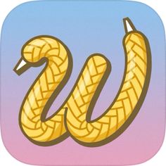 an app icon with the letter w in it's center and a snake on top