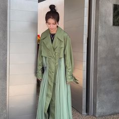 Spring Chic Belted Trench Coat for Women - Thebesttailor Chinese Shoes, European Shoes, Coat For Women, Belted Trench Coat, Trench Coats Women, The Seasons, Buy Shoes, Khaki Green, Color Khaki