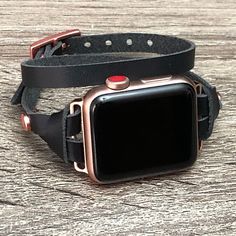 8mm Soft High Quality Genuine Leather Bracelet. Designed And Handmade by Simeon D Jewelry Studio. Adjustable Size Double Wrapped Bracelet Tailored to Perfection. This Bracelet Fits ALL Apple Watch Series. Not For Other Models. Apple Watch Is NOT Included. Please Measure Your Wrist Before Submitting Your Order! Follow my Studio on Social Media for Updates & New Designs. Create Your Own Unique Style! Be Different! Be Unique! Make a Fashion Statement Every Place You Go! Get Tons of Compliments Wear Trendy Black Leather Strap Apple Watch Band, Adjustable Black Watch Bands For Everyday, Rectangular Leather Strap Watch Bands, Trendy Black Apple Watch Band For Everyday, Trendy Black Watch Band For Gift, Adjustable Black Apple Watch Band, Luxury Black Apple Watch Band For Everyday, Adjustable Watch Bands For Everyday Use, Trendy Black Watch Band As Gift