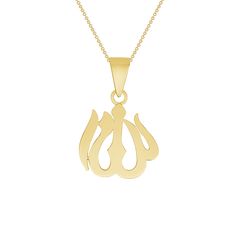 Simple Allah Pendant Necklace in Solid Gold This necklace is minimalism at its finest with the Allah symbol in yellow, white, and rose gold. For anybody who reveres Allah, this Allah pendant necklace would make a nice gift or addition to your personal jewelry collection. Product Information Metal: 14K Yellow/White/Rose Gold Weight: .96 g Approx. Dimensions: 12 mm. x 13 mm. SKU: QM927 Made in Los Angeles, CA Symbolic Rose Gold Necklace As Gift, Modern Rose Gold Necklaces As Gift, Modern Rose Gold Necklace As Gift, Modern Rose Gold Necklaces For Gifts, Modern Rose Gold Necklace For Gifts, Modern Rose Gold Necklace Gift, Symbolic 14k Rose Gold Necklace, Symbolic Rose Gold Tarnish Resistant Necklace, Symbolic Rose Gold Tarnish-resistant Necklaces