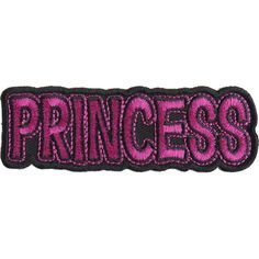 a pink princess patch with the word princess on it