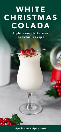 Malibu Rum Drinks, Christmas Drinks Alcohol, White Drinks, Pretty Alcoholic Drinks, Pineapple Cocktail, Cocktail Drinks Alcoholic, Christmas Cocktail