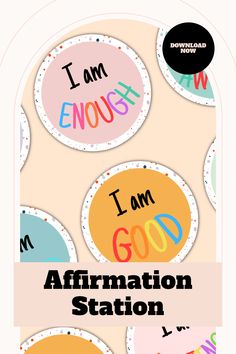 i am enough affirmation station stickers with the words i am enough on them