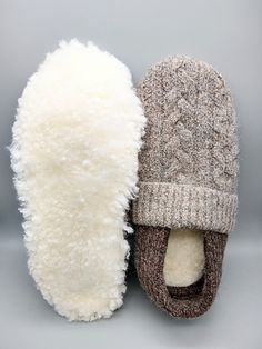 Men's size 10. These slippers have a beautiful design on the top, they are made from felted wool sweaters and the soles are shearling with the fur facing the foot. So warm, soft and cozy, you won't want to take them off! Perfect present for someone you love, or you can just treat yourself. Shearling Slippers, Felt Wool, Wool Slippers, Embroidered Wool, 16 29, Felted Wool, Mens Slippers, Wool Sweaters, Wool Felt