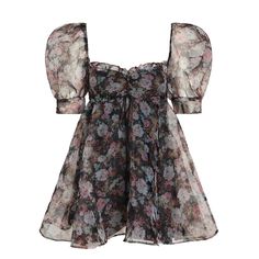 Puff Mini Dress, Chiffon Floral, Chiffon Mini Dress, Floral Chiffon, Vintage Prints, Small Businesses, Puff Sleeve, Two Piece Skirt Set, Floral Print