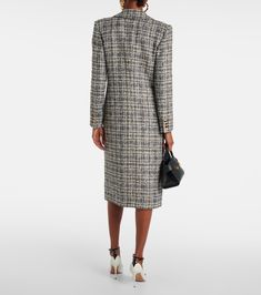 Lurex® tweed coat in white - Alessandra Rich | Mytheresa Fall Luxury Long Sleeve Tweed Dress, Luxury Tweed Dress For Office In Fall, Luxury Tweed Dress For Fall Office Wear, Luxury Fall Tweed Dress For Office, Luxury Long Sleeve Tweed Dress, Luxury Tweed Dress For Winter, Luxury Winter Tweed Dress, Luxury Tweed Dress For Workwear In Fall, Luxury Tweed Wool Coat For Work