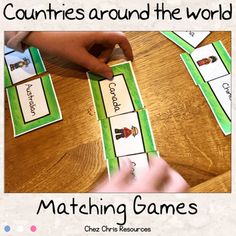 the matching games for countries around the world are fun and easy to learn with this hands - on activity