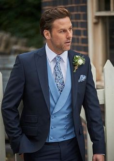 Wedding Suits For Groom, Suits For Men Wedding, Grooms And Groomsmen, Navy Suit Wedding, Lounge Suit, Double Breasted Waistcoat