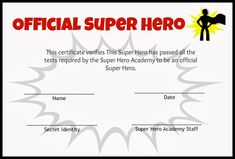 a certificate for a super hero that is being given to someone in the movie or tv