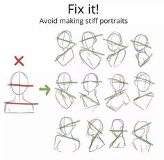 how to draw the head and neck in different ways for beginner's drawing