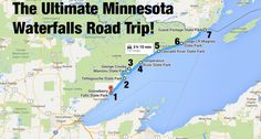 the ultimate minnesota waterfalls road trip map with all stops and directions to see them on google maps