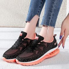 Breathable Air Mesh Knit Cushion Women's Sneakers - Omega Walk Knitted Cushions, Work Shoe, Cute Sneakers, Mesh Sneakers, Posture Correction, Sneakers For Women, New Sneakers, Pink Shoes, Stella Mccartney Elyse