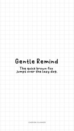 the cover for gentle remind, which is written in black and white