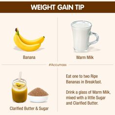 How To Gain Weight In One Month, Gain Food, Weight Gain Tips, Weight Gaining