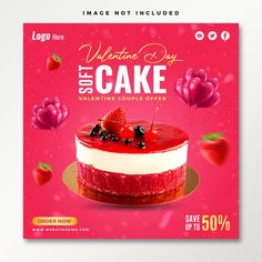 a valentine's day cake sale flyer