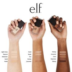 Elf Flawless Satin Foundation 0.68oz Why we love: Buildable, blendable color Semi-matte finish Improves uneven skin tone and texture Key Ingredients: Glycerin - Hydrates the skin Meet your match with this skin-perfecting foundation, now available in 9 shades! This highly blendable formula goes on smooth as silk, providing medium-to-full coverage and weightless all-day wear. Added perks: it’s oil-free and supercharged with glycerin to hydrate and soften your skin. Great for: All skin types All e. Elf Flawless Finish Foundation, Elf Foundation, Revlon Matte, Foundation Swatches, How To Match Foundation, Blending Sponge, Foundation Colors, Foundation Shades, How To Apply Foundation