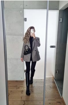 British Rainy Day Outfit, Brown Pleated Skirt Outfit Winter, Work Outfits Women Boots, Fall Skirt Outfits Women, Riding Boots Outfit 2024, Jeans And Knee High Boots Outfit, England Winter Outfits, Fall Dinner Outfit Dressy, Baby Shower Guest Outfit Fall