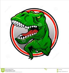 an angry t - shirt design with the head of a dinosaur in a red and white circle